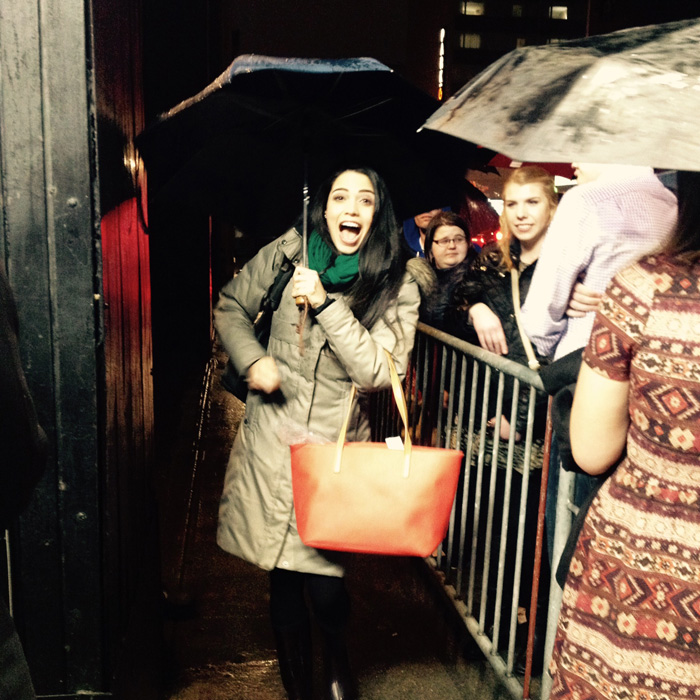 Arielle at the Gershwin Theatre Stage Door